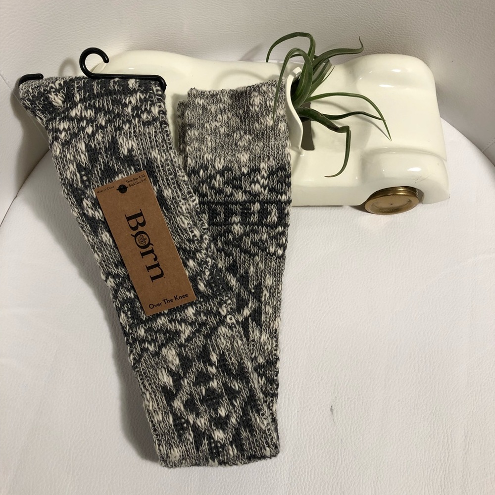 Born *grey* slub knit OTK sock NWT